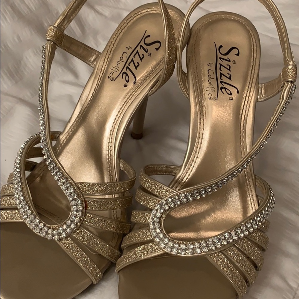 Gold and silver heels